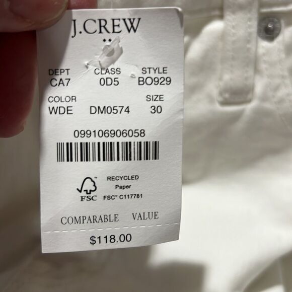 J. Crew Factory 9" mid-rise skinny jean in signature stretch  White NWT - Picture 8 of 12